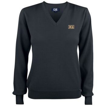 V-genser Merino Svart Dame