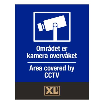 Overvåkingsskilt på norsk og engelsk